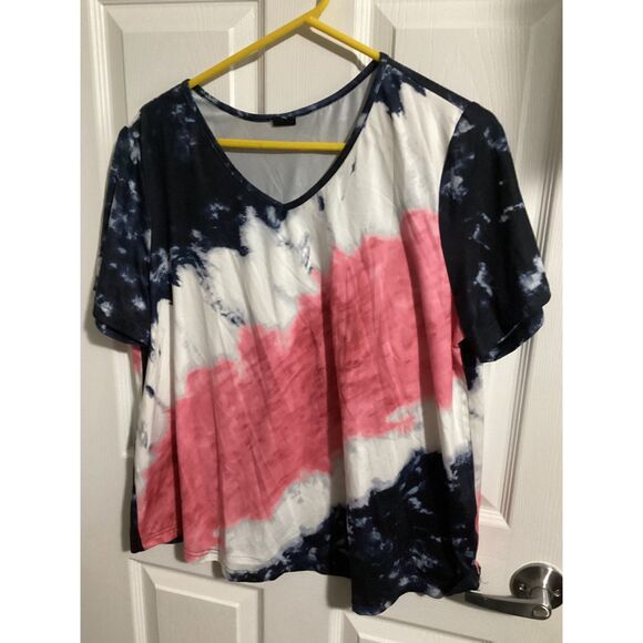 lot 2 scomchic curve women's tie-dyed top blouse shirt 0XL - Picture 2 of 2